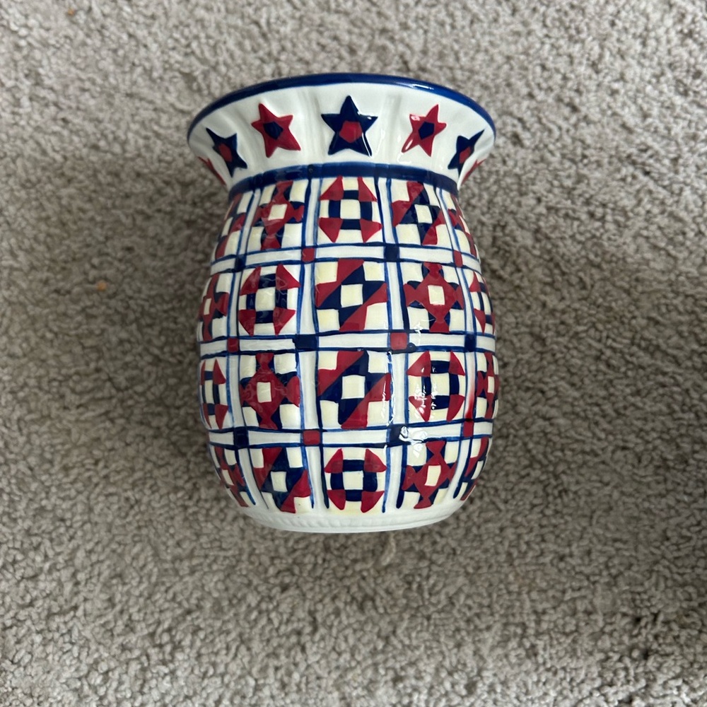 PartyLite Red and Blue Star Candle Holder